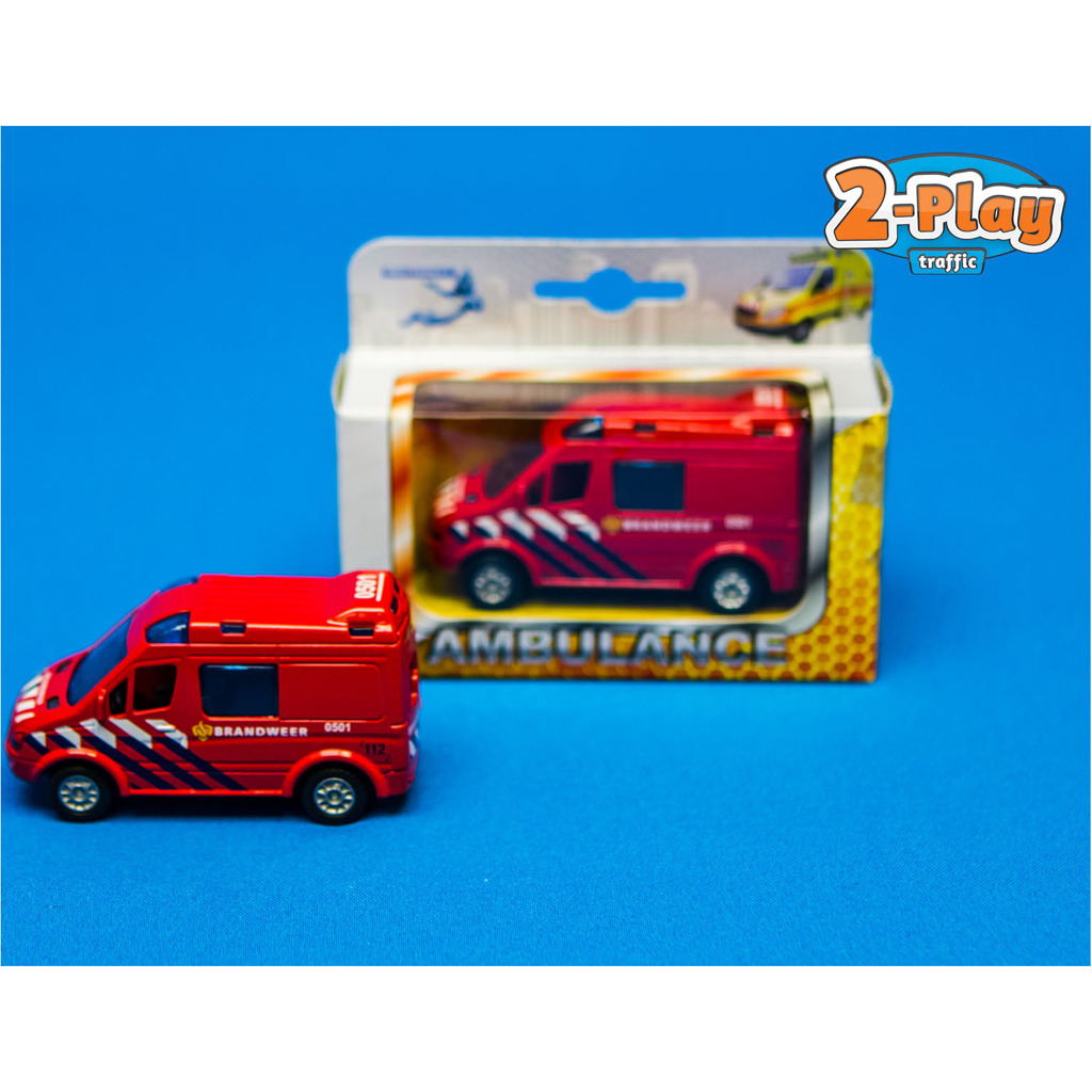 Diecast Pull Back Brandweer 8 cm Diecast Pull Back Brandweer 8 cm