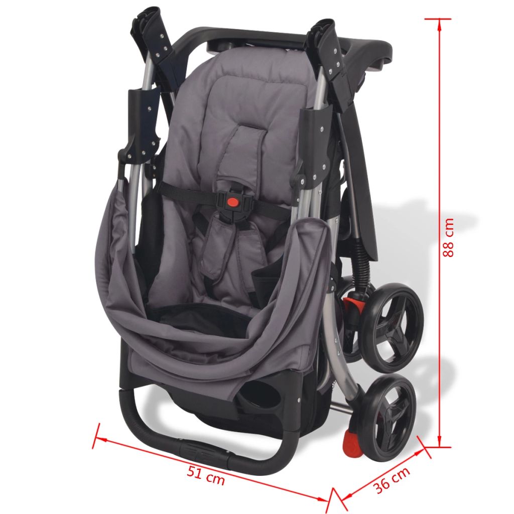 Buggy grijs 102x52x100 cm Buggy grijs 102x52x100 cm
