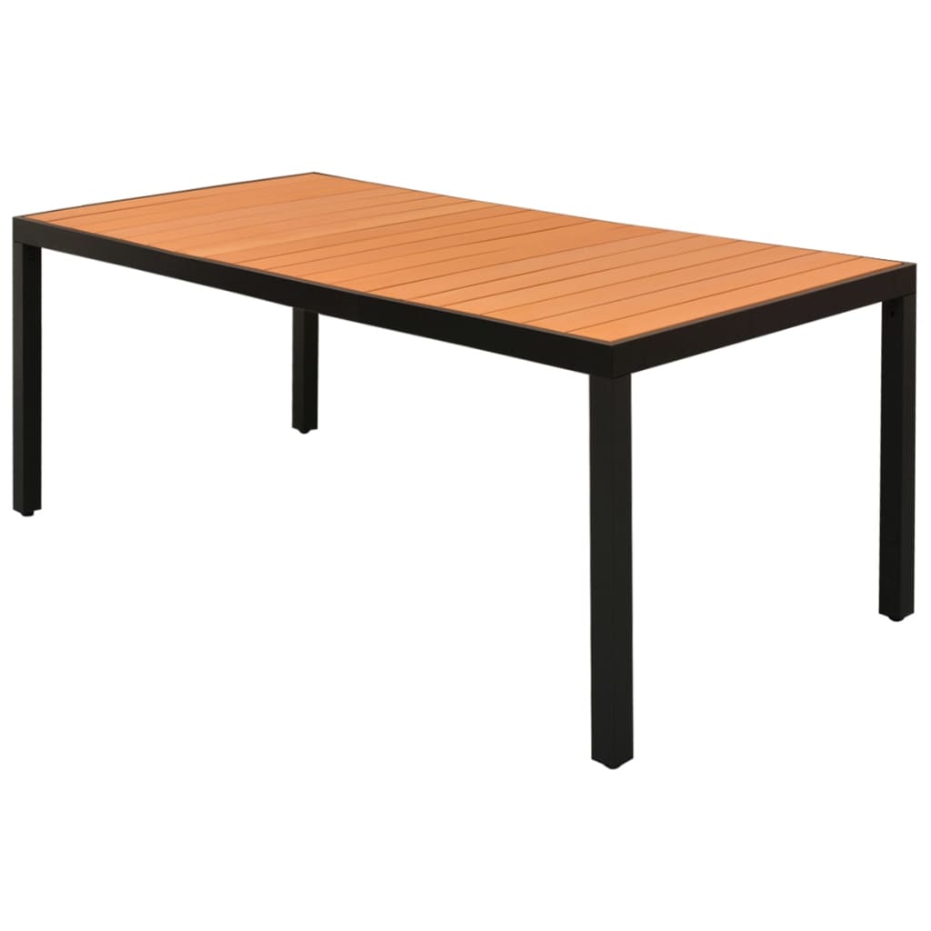 Tuintafel 185x90x74 cm aluminium en HKC bruin Tuintafel 185x90x74 cm aluminium en HKC bruin