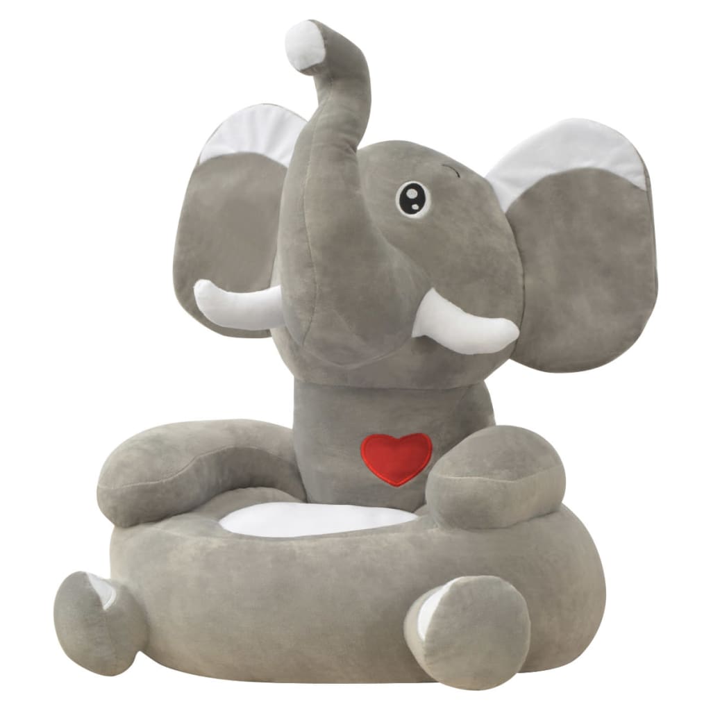 Kinderstoel olifant pluche grijs Kinderstoel olifant pluche grijs
