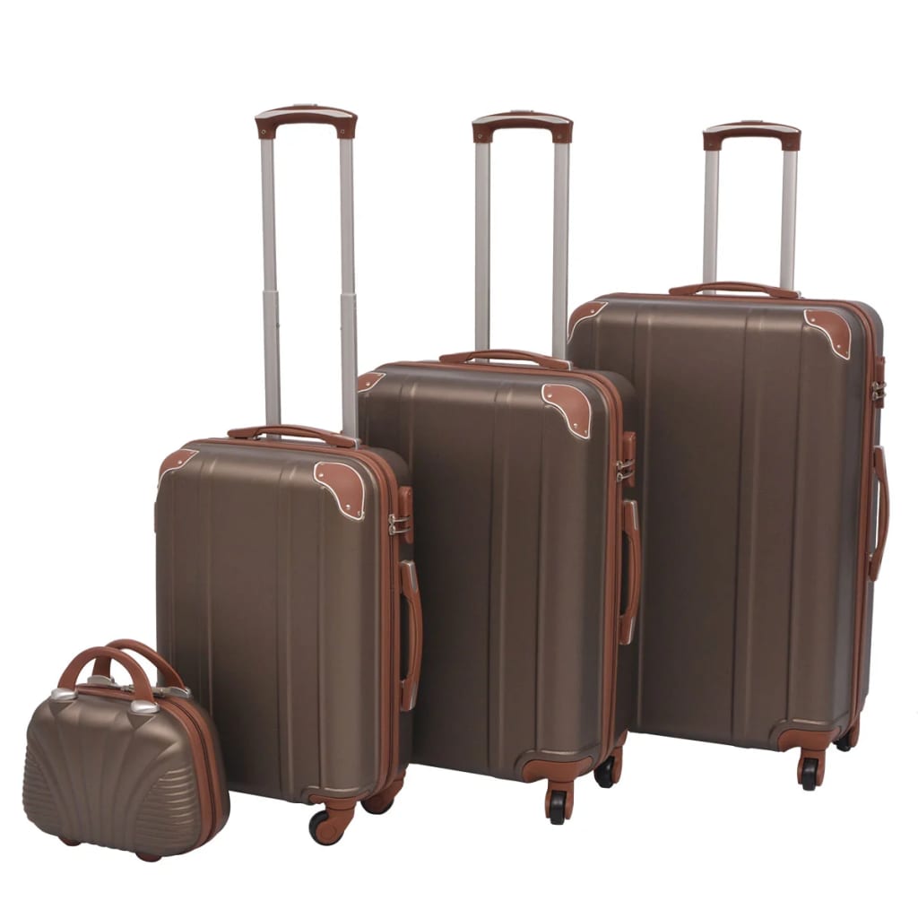 Harde rolkoffer set bruin 4-dlg Harde rolkoffer set bruin 4-dlg