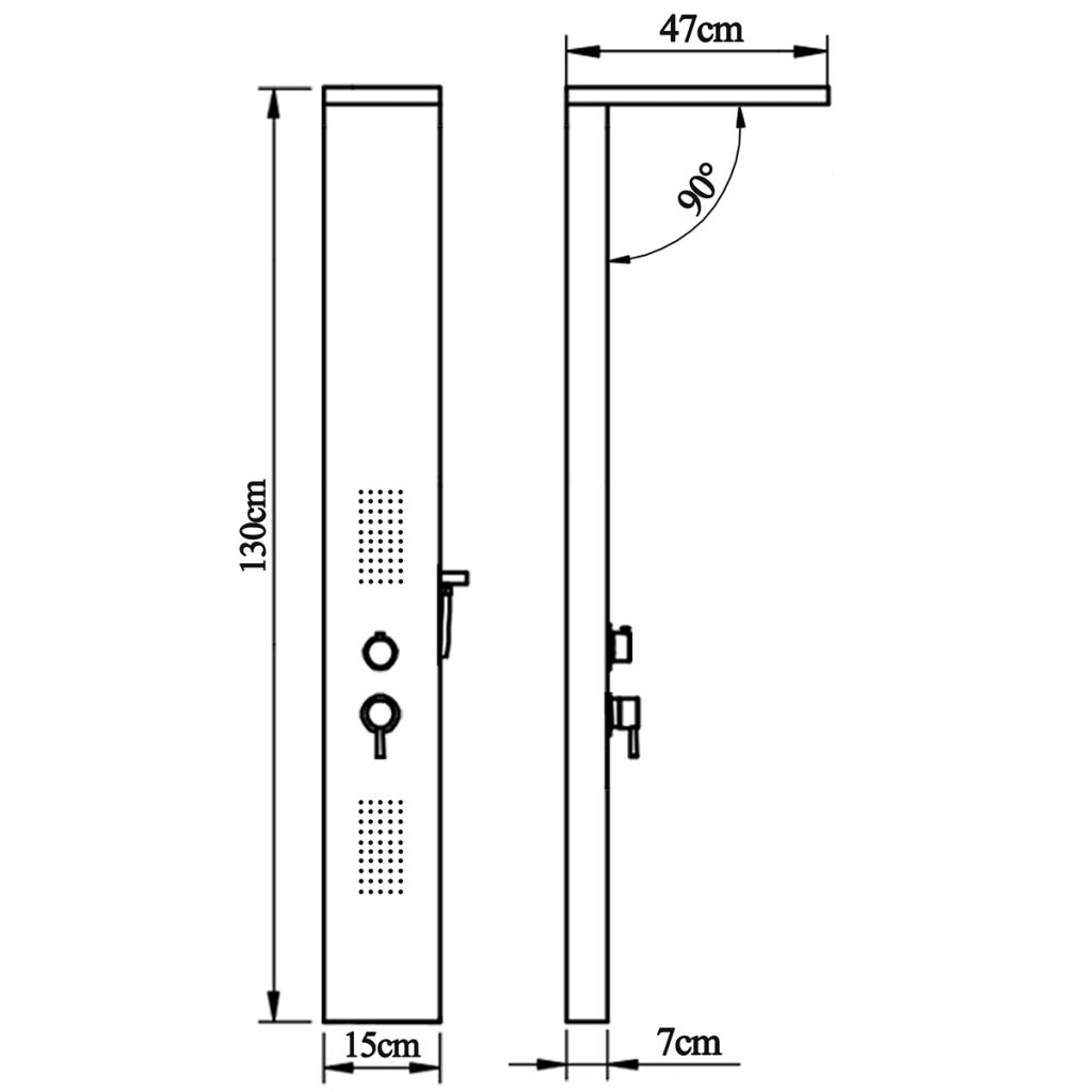 Douche paneelsysteem aluminium mat zwart Douche paneelsysteem aluminium mat zwart
