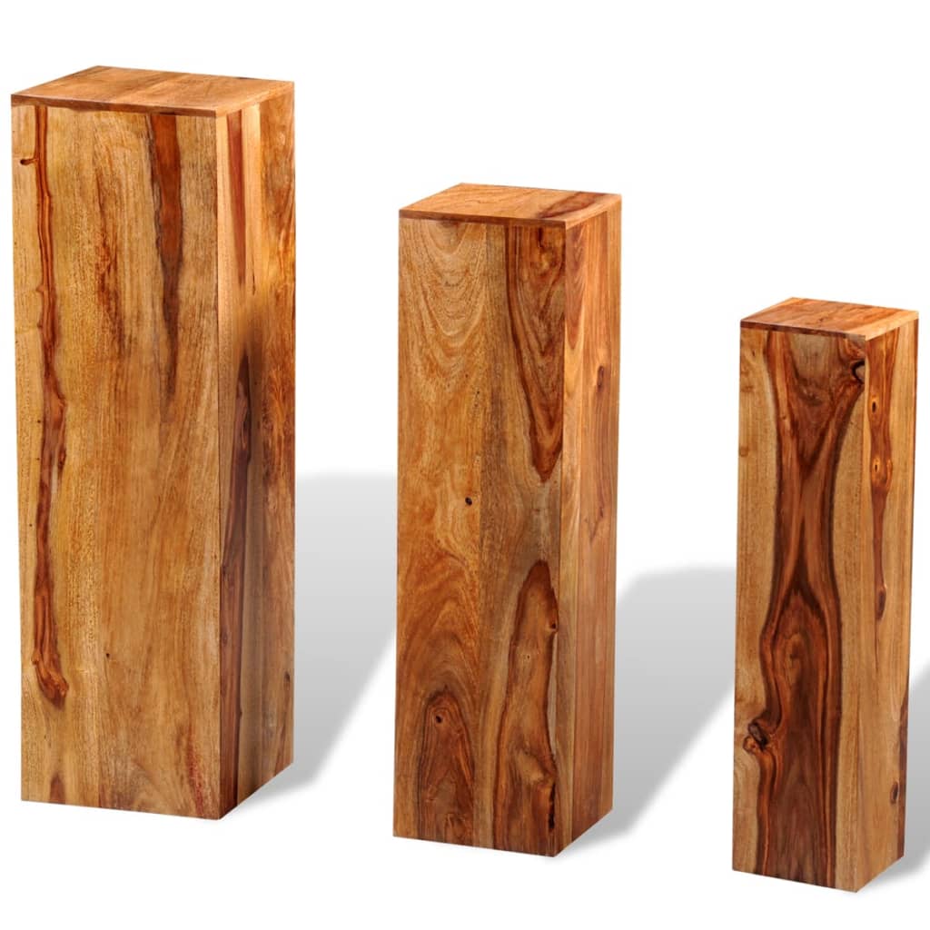 Plantenstandaarden massief sheesham hout bruin 3 st Plantenstandaarden massief sheesham hout bruin 3 st