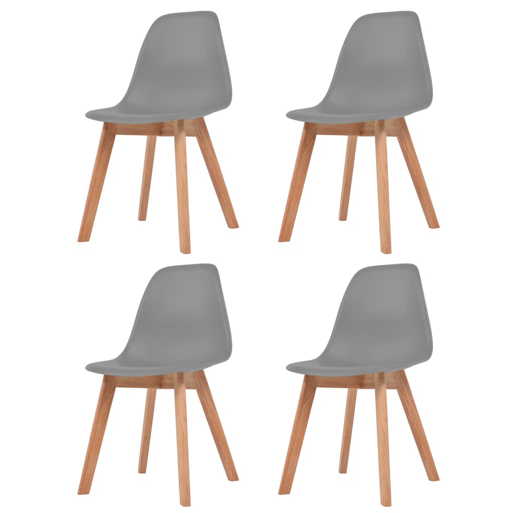Eetkamerstoelen 4 st kunststof grijs Eetkamerstoelen 4 st kunststof grijs