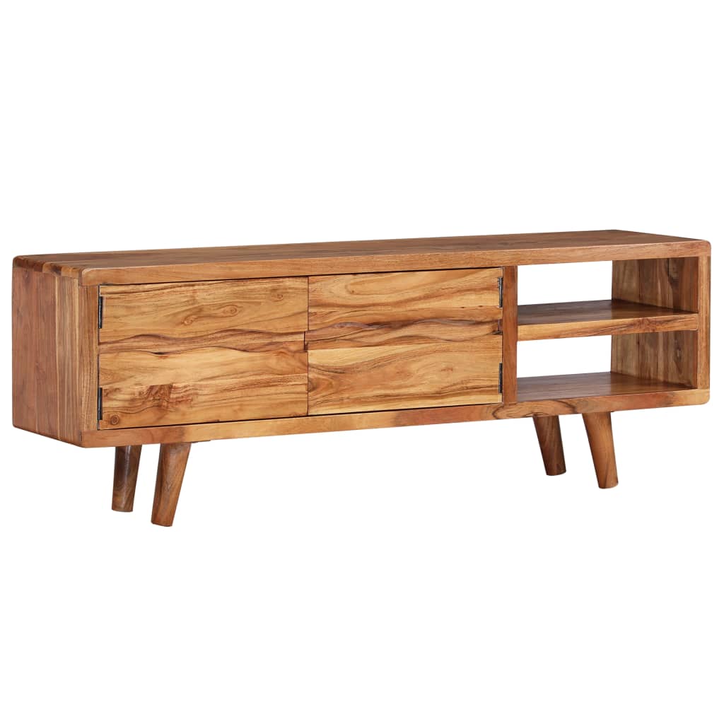 Tv-meubel met bewerkte deuren 117x30x40 cm massief acaciahout Tv-meubel met bewerkte deuren 117x30x40 cm massief acaciahout