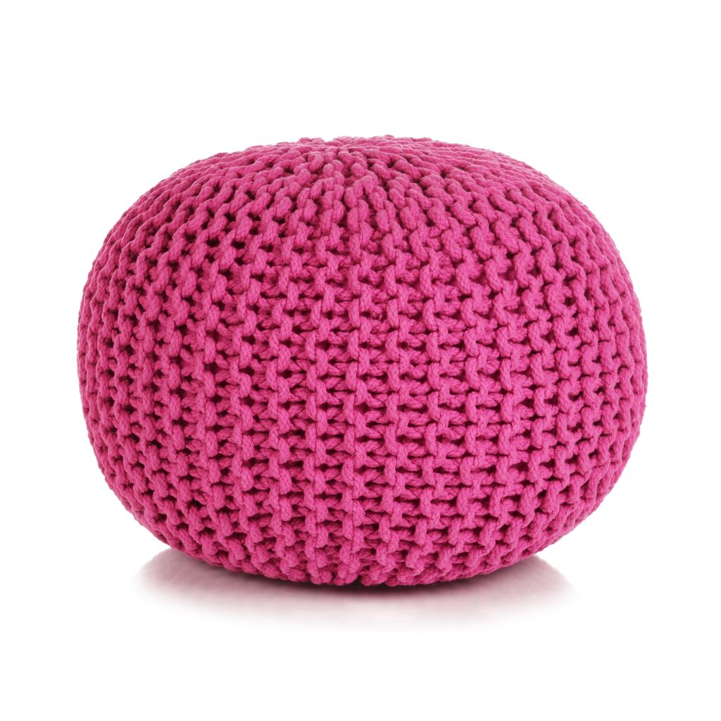 Poef handgebreid 50x35 cm katoen roze Poef handgebreid 50x35 cm katoen roze