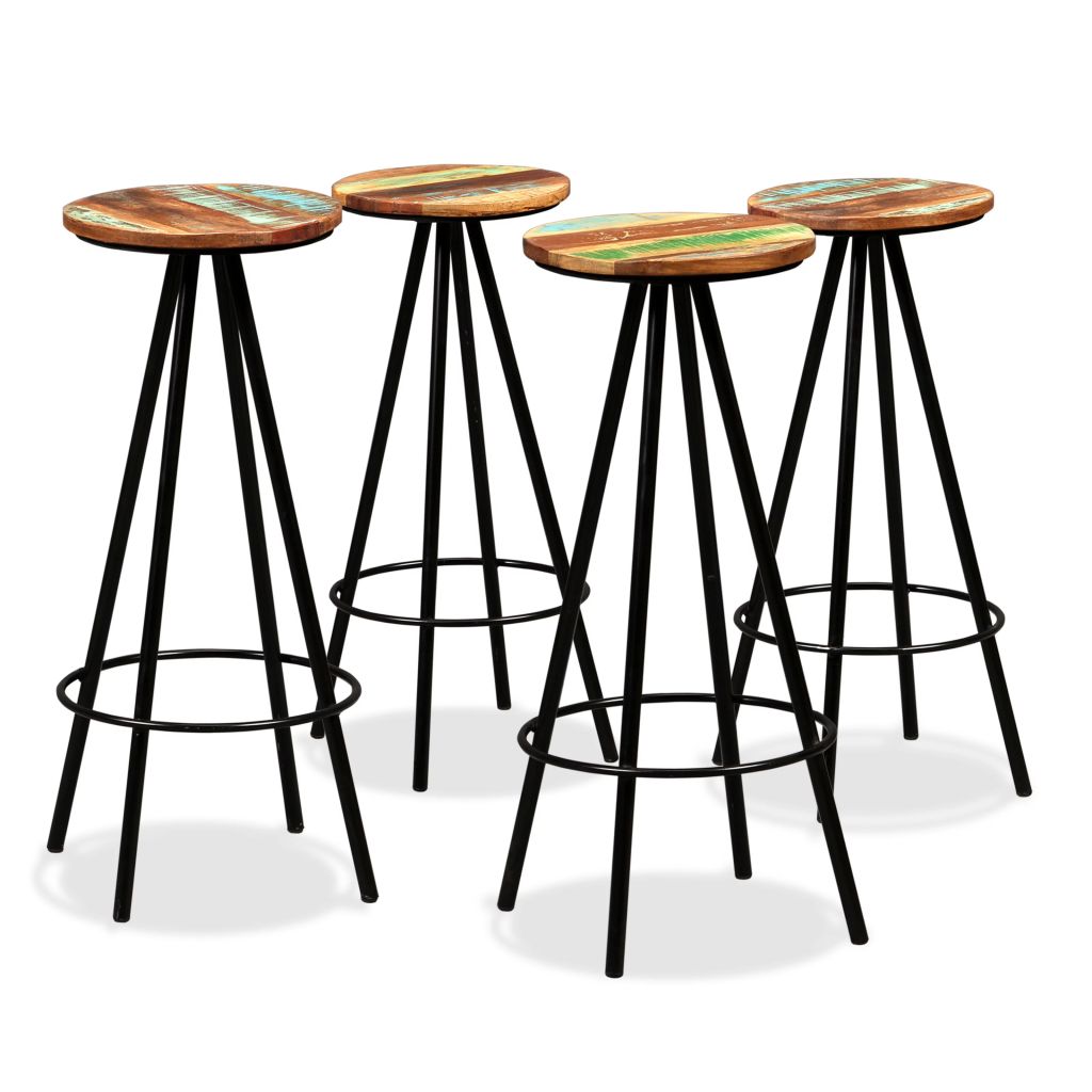 Barkrukken 4 st massief gerecycled hout Barkrukken 4 st massief gerecycled hout