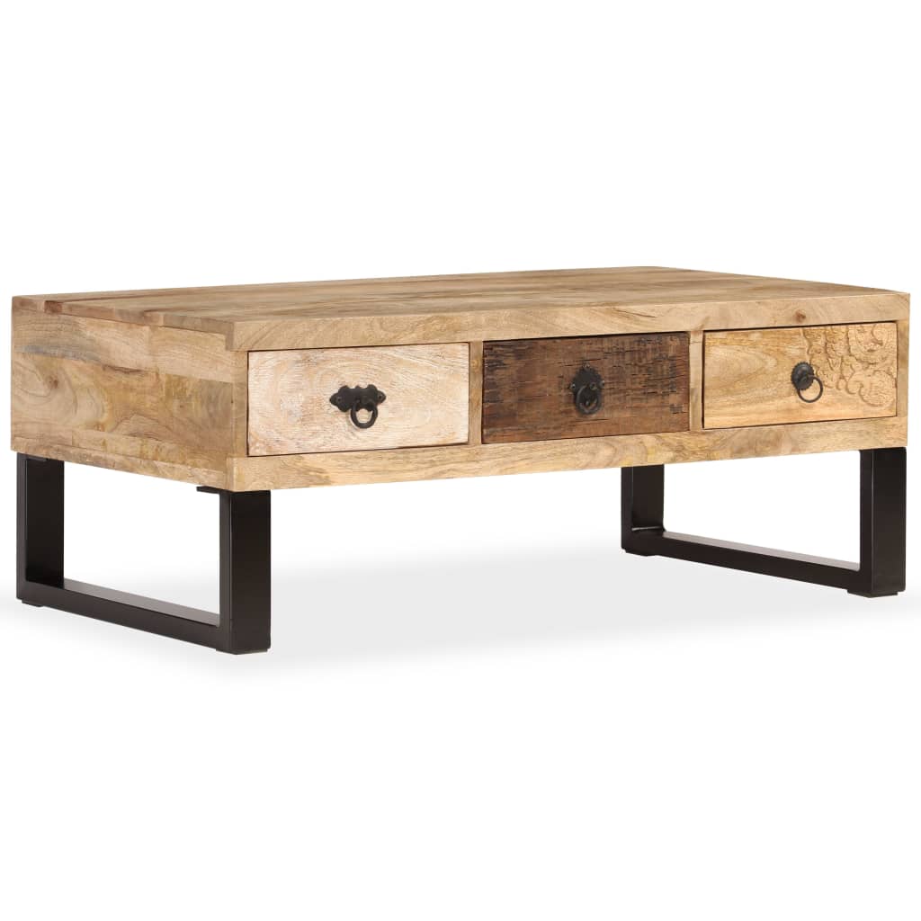 Salontafel met 3 lades 90x50x35 cm massief mangohout Salontafel met 3 lades 90x50x35 cm massief mangohout