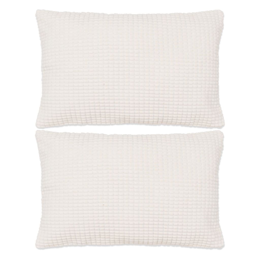 Sierkussenset 40x60 cm velours gebroken wit 2-delig Sierkussenset 40x60 cm velours gebroken wit 2-delig
