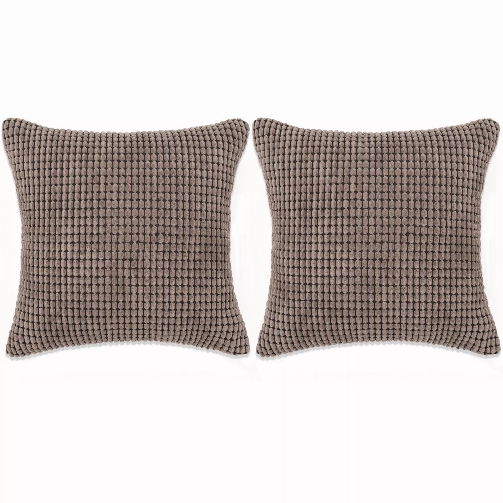 Sierkussenset 45x45 cm velours bruin 2-delig Sierkussenset 45x45 cm velours bruin 2-delig