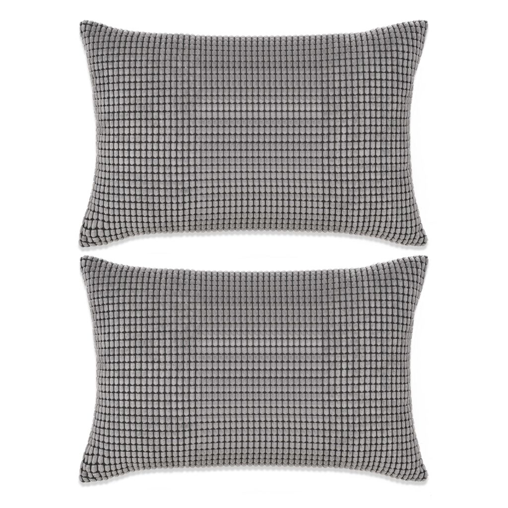 Sierkussenset 40x60 cm velours grijs 2-delig Sierkussenset 40x60 cm velours grijs 2-delig