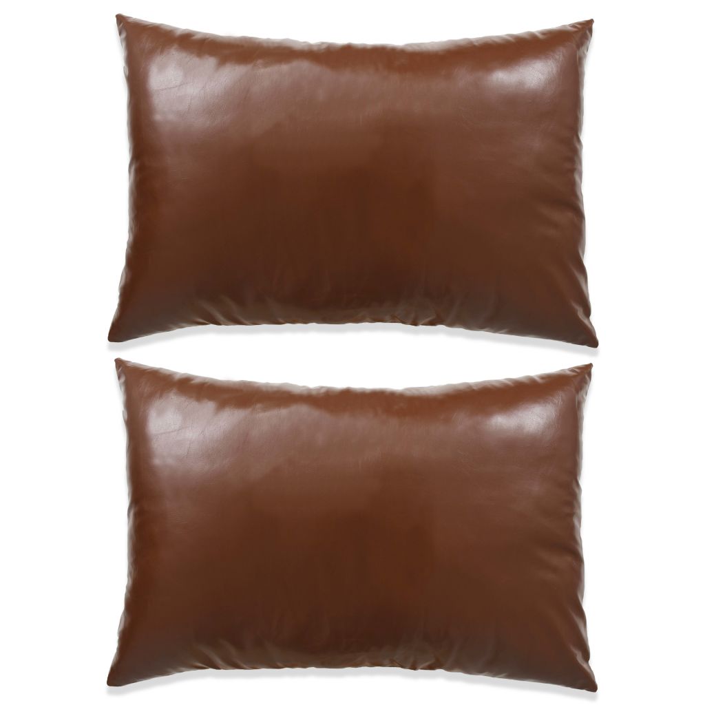 Sierkussenset 40x60 cm PU bruin 2-delig Sierkussenset 40x60 cm PU bruin 2-delig