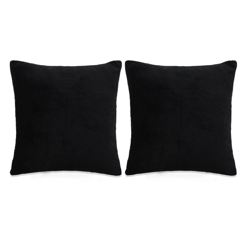 Sierkussenset 45x45 cm velours zwart 2-delig Sierkussenset 45x45 cm velours zwart 2-delig