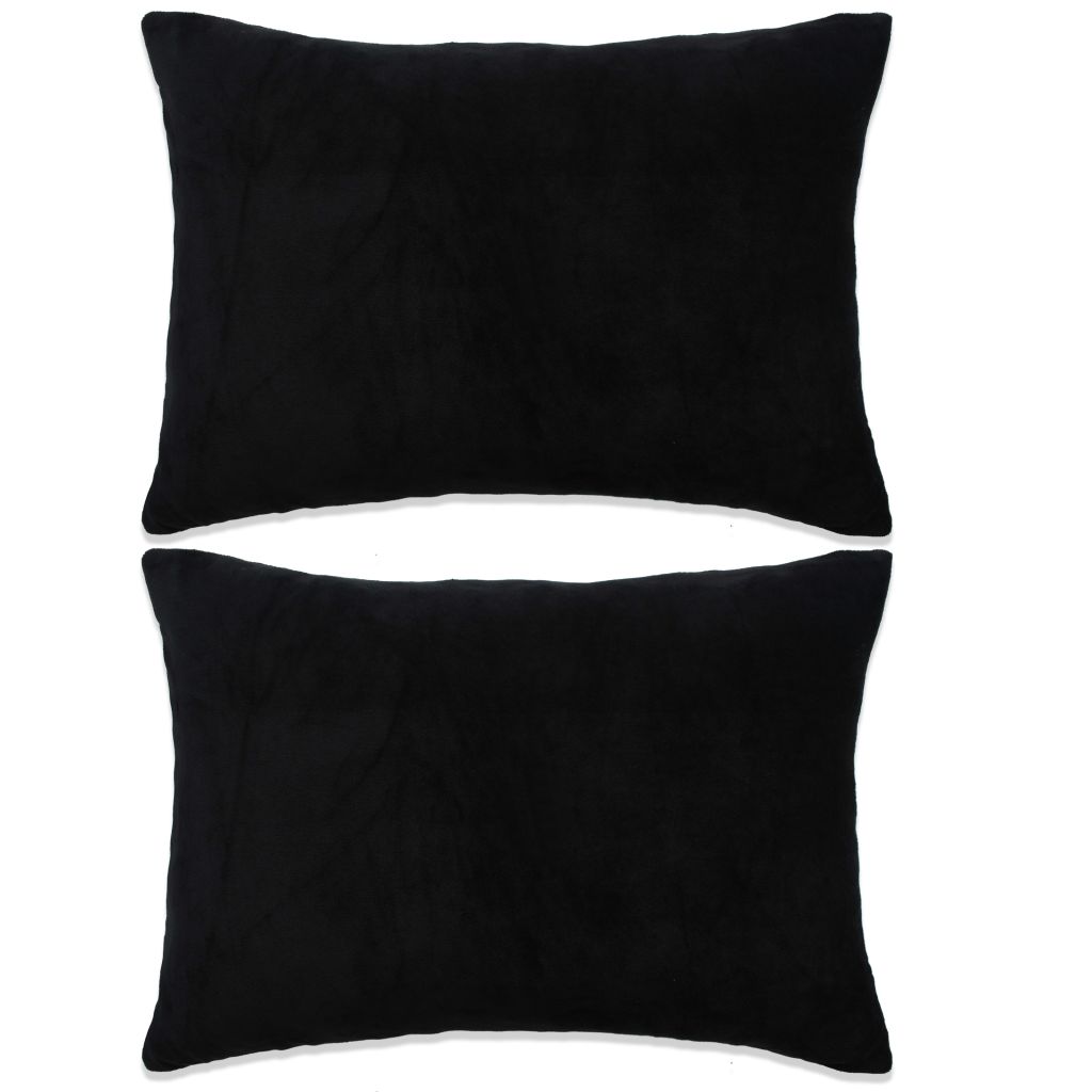 Sierkussenset 40x60 cm velours zwart 2-delig Sierkussenset 40x60 cm velours zwart 2-delig