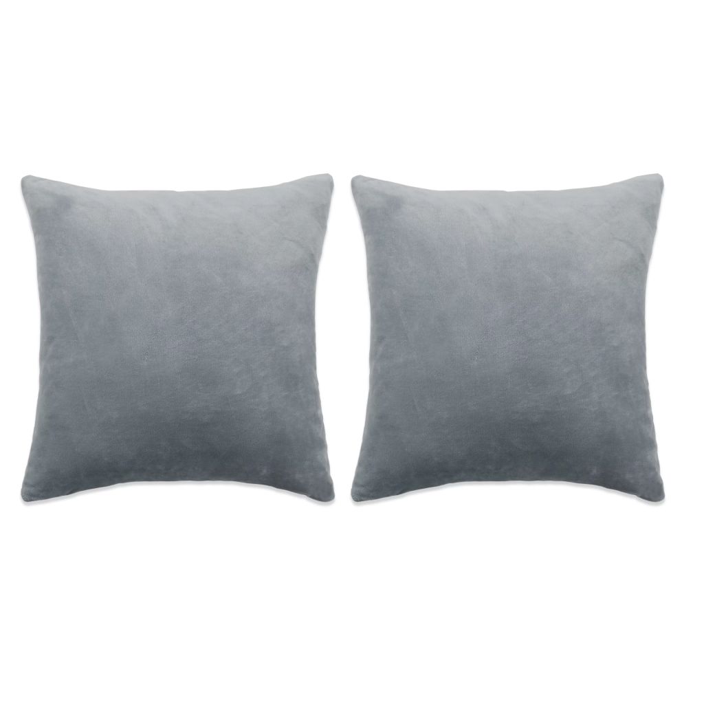 Sierkussenset 45x45 cm velours grijs 2-delig Sierkussenset 45x45 cm velours grijs 2-delig
