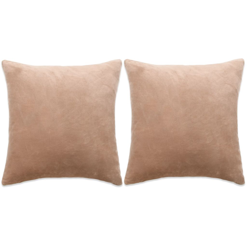 Sierkussenset 60x60 cm velours beige 2-delig Sierkussenset 60x60 cm velours beige 2-delig