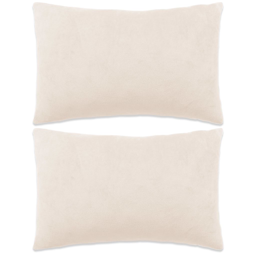 Sierkussenset 40x60 cm velours gebroken wit 2-delig Sierkussenset 40x60 cm velours gebroken wit 2-delig