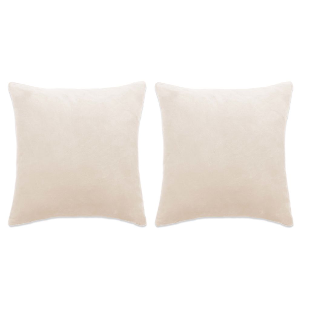 Sierkussenset 60x60 cm velours gebroken wit 2-delig Sierkussenset 60x60 cm velours gebroken wit 2-delig