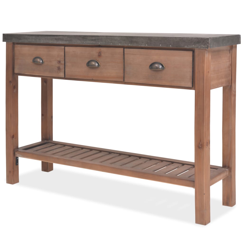 Wandtafel 122x35x80 cm massief vurenhout Wandtafel 122x35x80 cm massief vurenhout