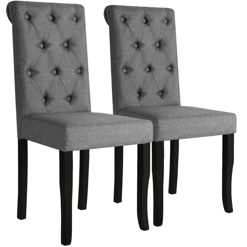 Eetkamerstoelen 2 st stof donkergrijs Eetkamerstoelen 2 st stof donkergrijs