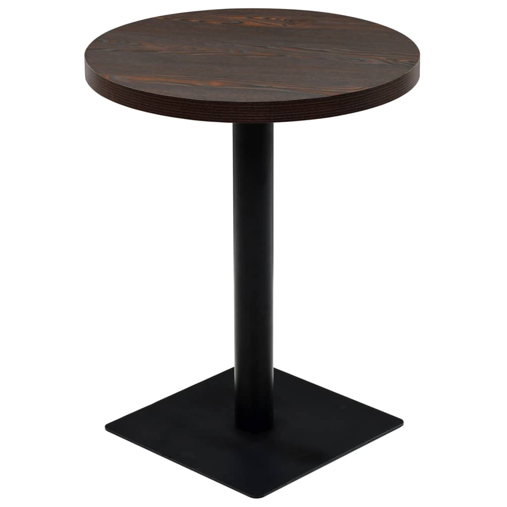 Bistrotafel rond 60x75 cm MDF en staal donker essenkleur Bistrotafel rond 60x75 cm MDF en staal donker essenkleur