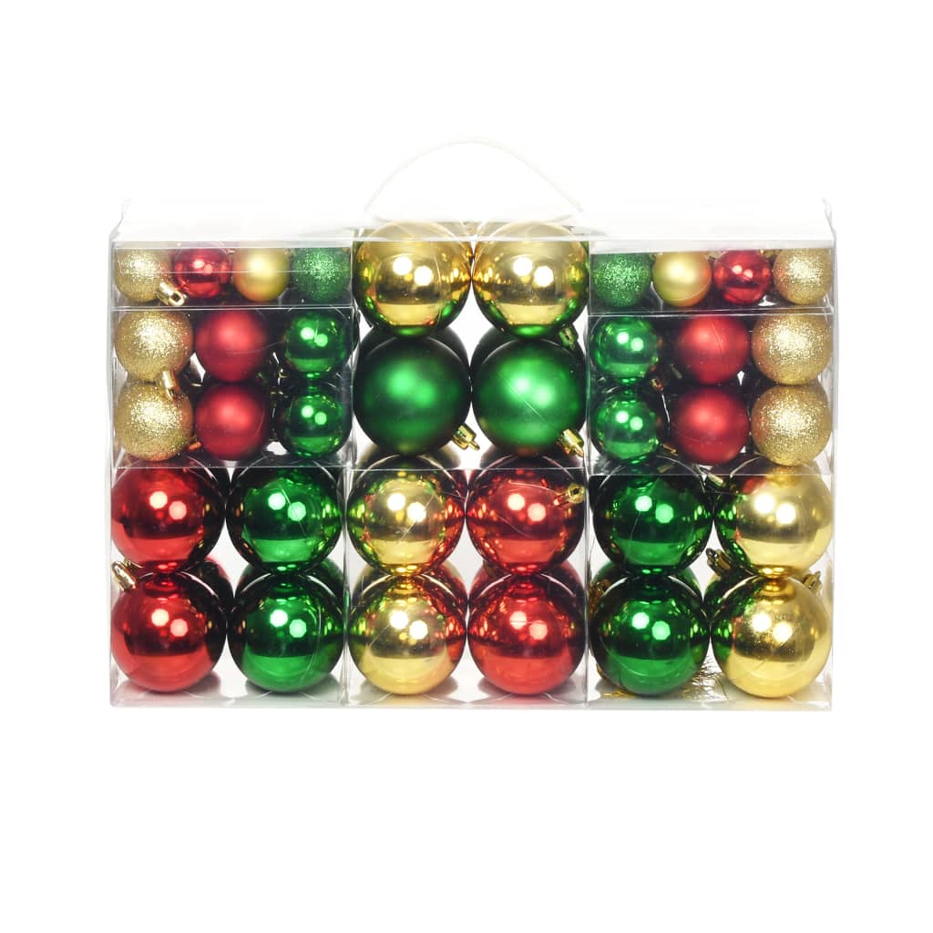 Kerstballen 100 st rood/goudkleurig/groen Kerstballen 100 st rood/goudkleurig/groen