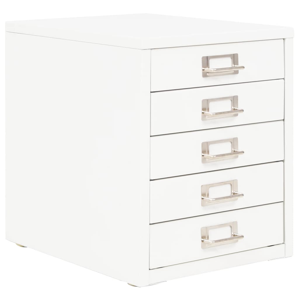 Archiefkast met 5 lades 28x35x35 cm metaal wit Archiefkast met 5 lades 28x35x35 cm metaal wit