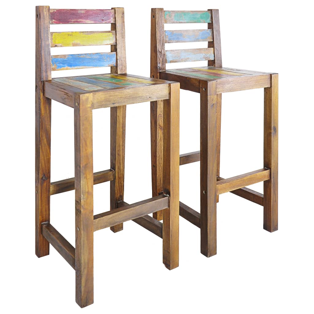 Barkrukken 2 st massief gerecycled hout Barkrukken 2 st massief gerecycled hout
