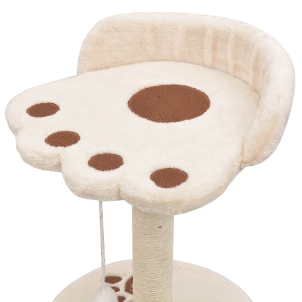 Kattenkrabpaal met sisal krabpaal 40 cm beige en bruin Kattenkrabpaal met sisal krabpaal 40 cm beige en bruin