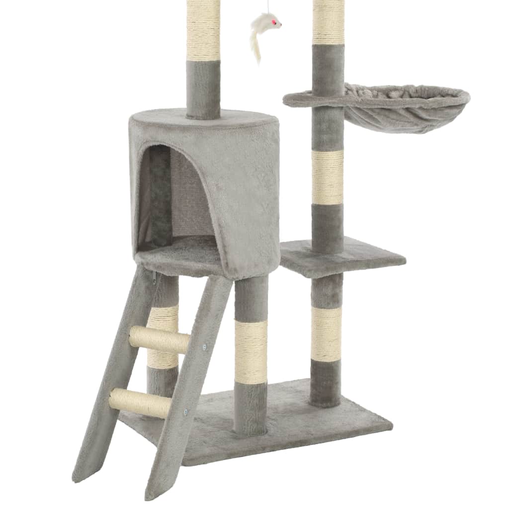 Kattenkrabpaal met sisal krabpalen 138 cm grijs Kattenkrabpaal met sisal krabpalen 138 cm grijs