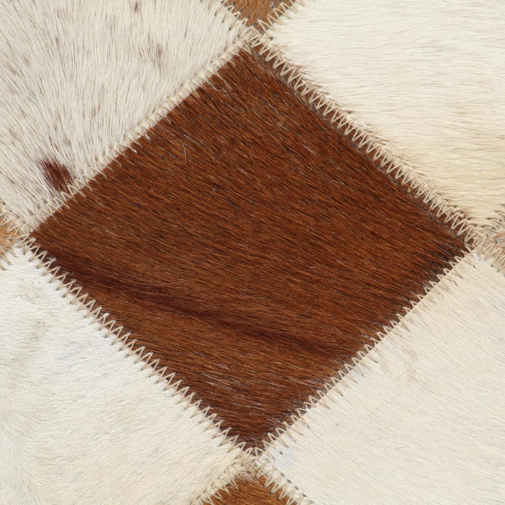Relaxstoel ruiten 69x69x69 cm echt leer bruin Relaxstoel ruiten 69x69x69 cm echt leer bruin