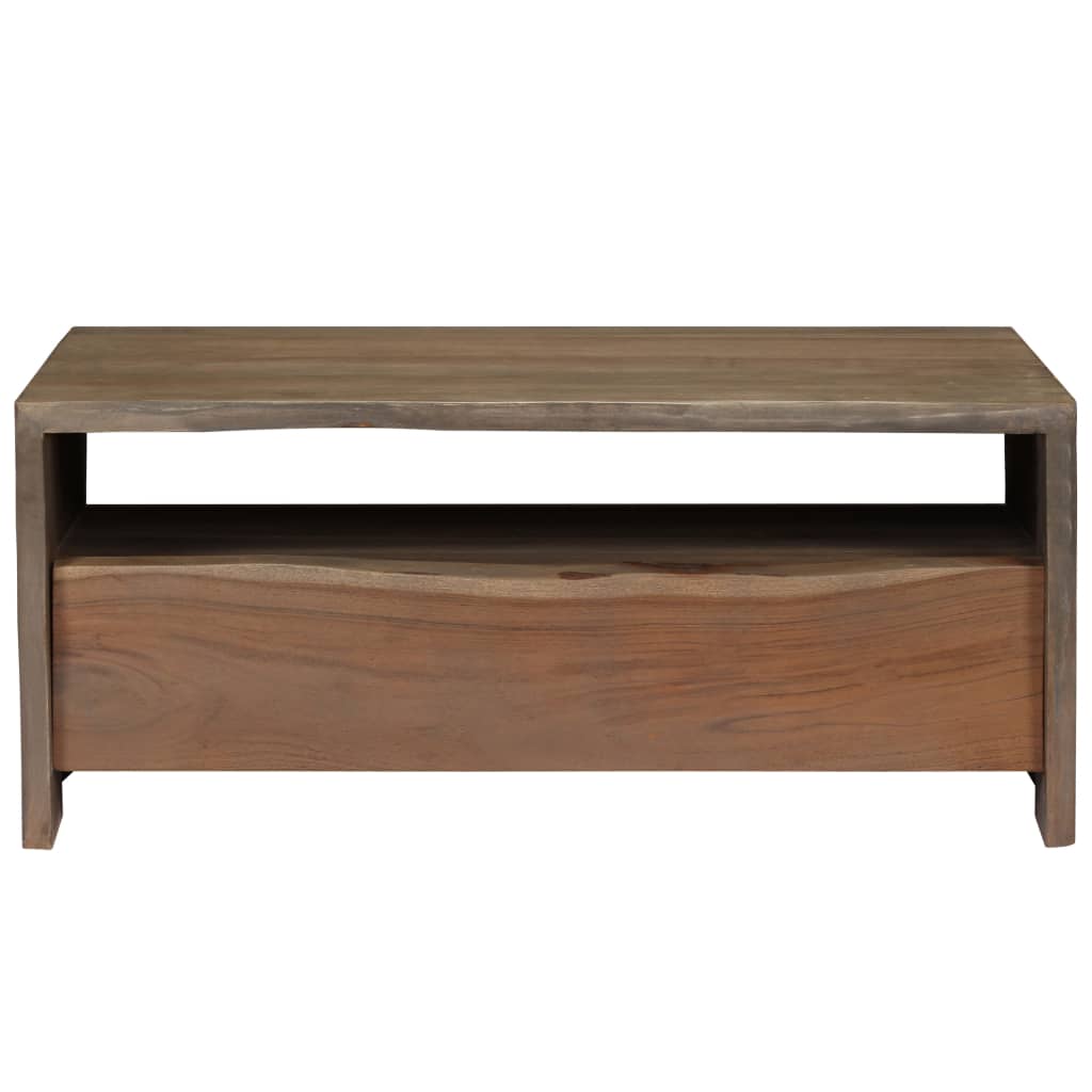 Salontafel met natuurlijke rand 90x50x40 cm massief acaciahout grijs Salontafel met natuurlijke rand 90x50x40 cm massief acaciahout grijs