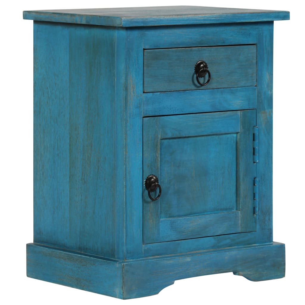 Nachtkastje 40x30x50 cm massief mangohout blauw Nachtkastje 40x30x50 cm massief mangohout blauw
