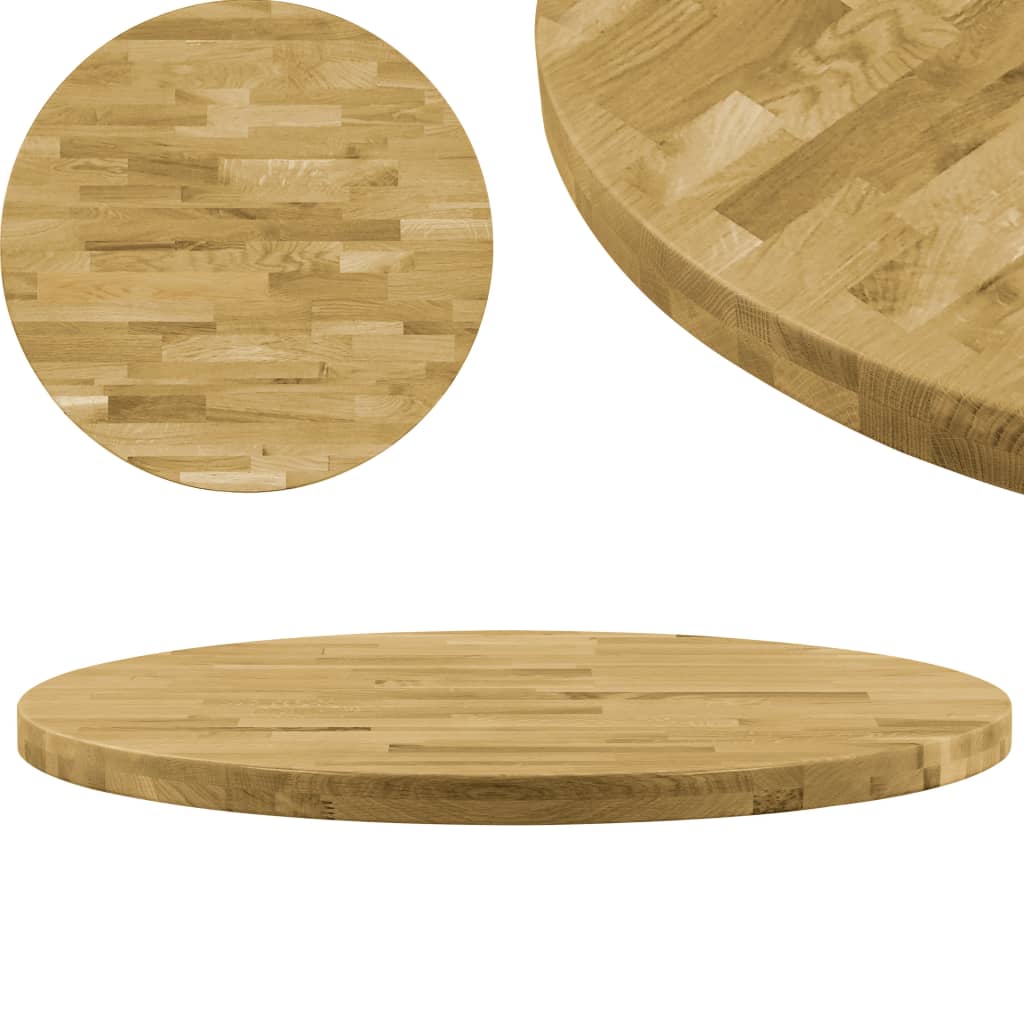 Tafelblad rond 44 mm 700 mm massief eikenhout Tafelblad rond 44 mm 700 mm massief eikenhout