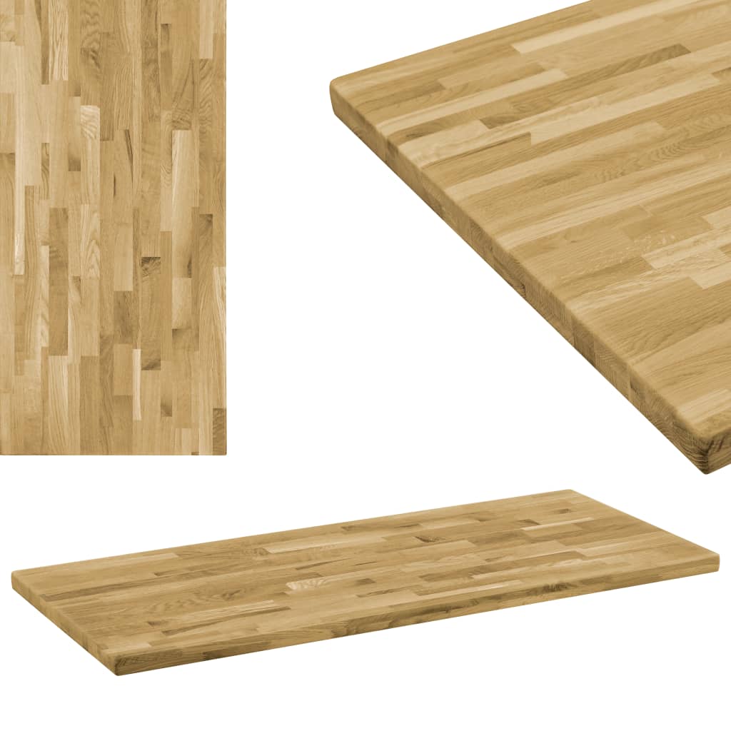 Tafelblad rechthoekig 44 mm 140x60 cm massief eikenhout Tafelblad rechthoekig 44 mm 140x60 cm massief eikenhout