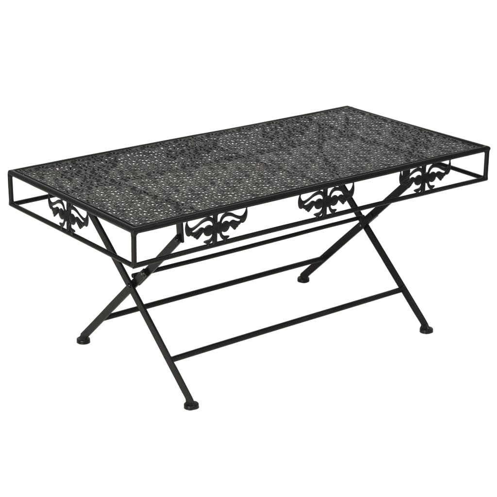Salontafel vintage stijl inklapbaar 100x50x45 cm metaal zwart Salontafel vintage stijl inklapbaar 100x50x45 cm metaal zwart