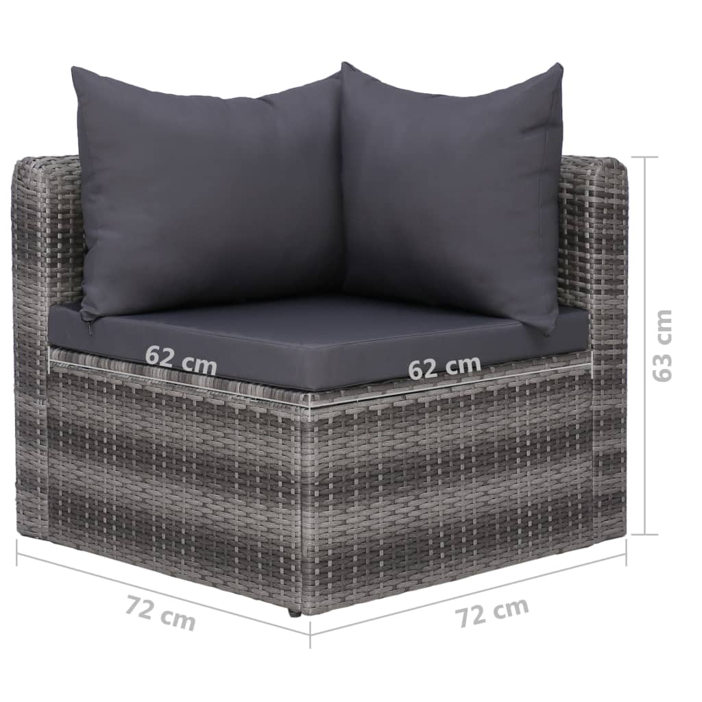 Tuinhoekbanken 2 st poly rattan grijs Tuinhoekbanken 2 st poly rattan grijs