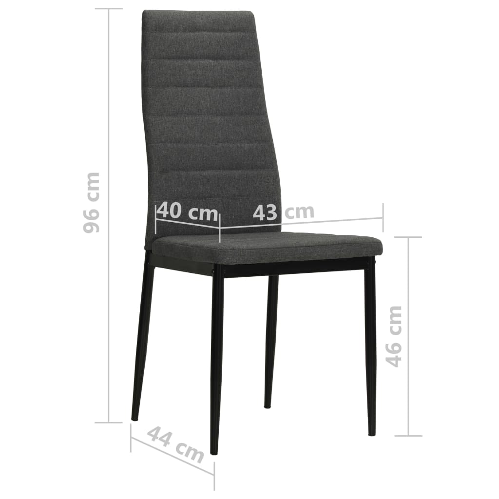 Eetkamerstoelen 4 st stof donkergrijs Eetkamerstoelen 4 st stof donkergrijs