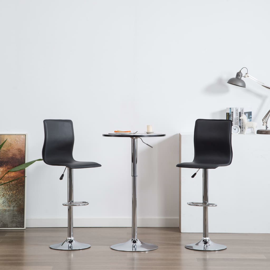 Barstoel kunstleer zwart 2 st Barstoel kunstleer zwart 2 st