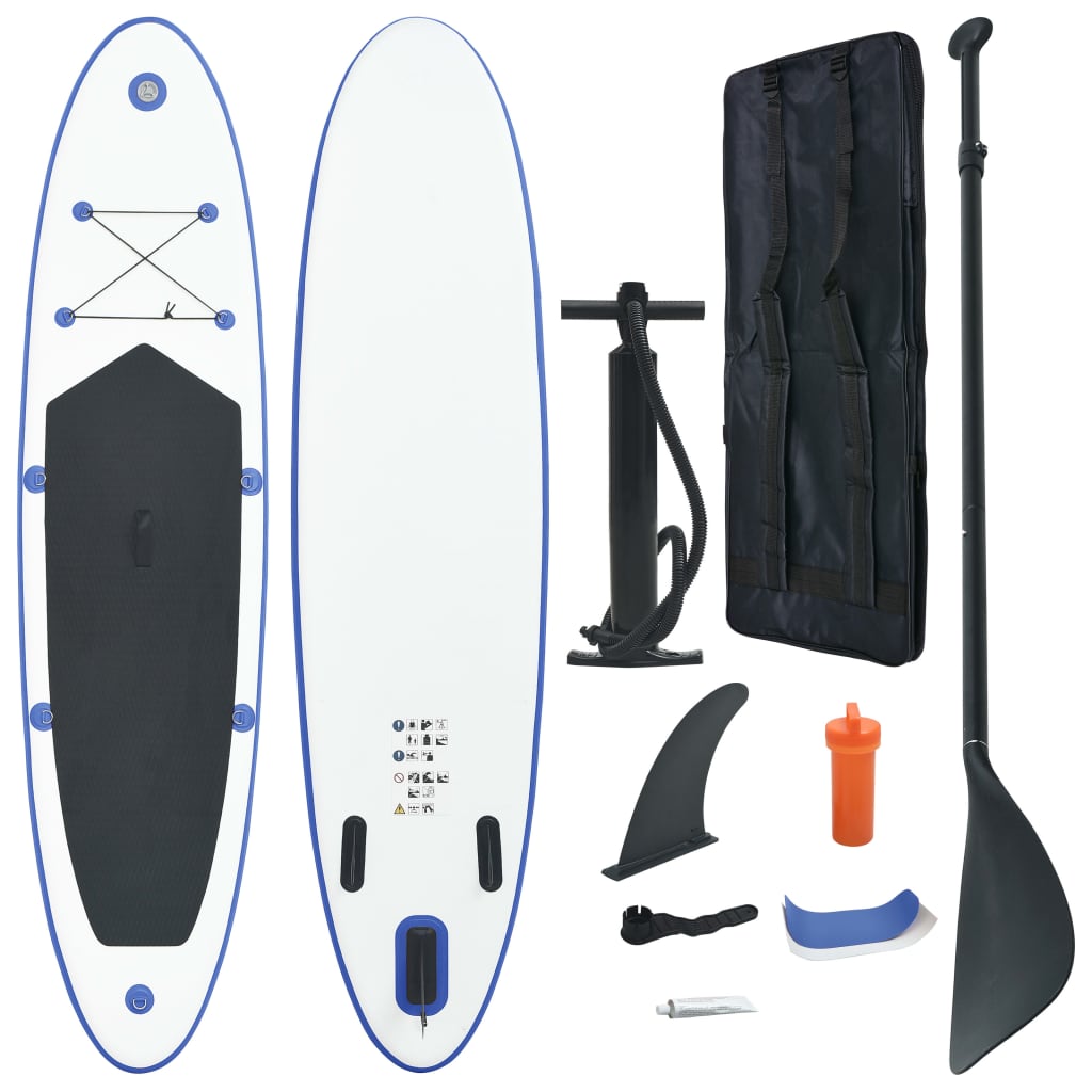 Stand-up paddleboard opblaasbaar blauw en wit Stand-up paddleboard opblaasbaar blauw en wit