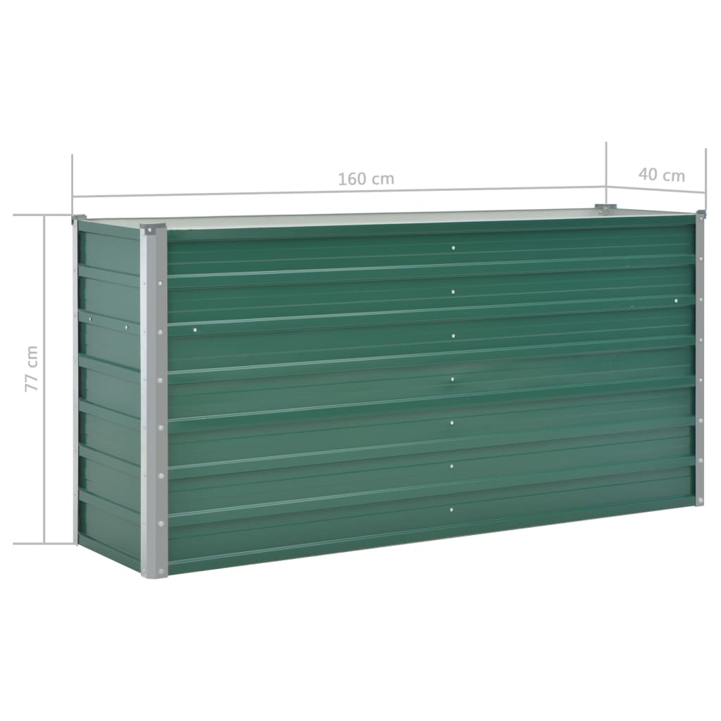 Plantenbak 160x40x77 cm gegalvaniseerd staal groen Plantenbak 160x40x77 cm gegalvaniseerd staal groen