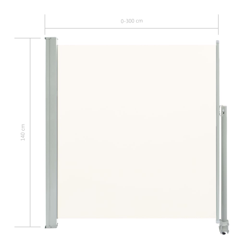 Tuinscherm uittrekbaar 140x300 cm crme Tuinscherm uittrekbaar 140x300 cm crme