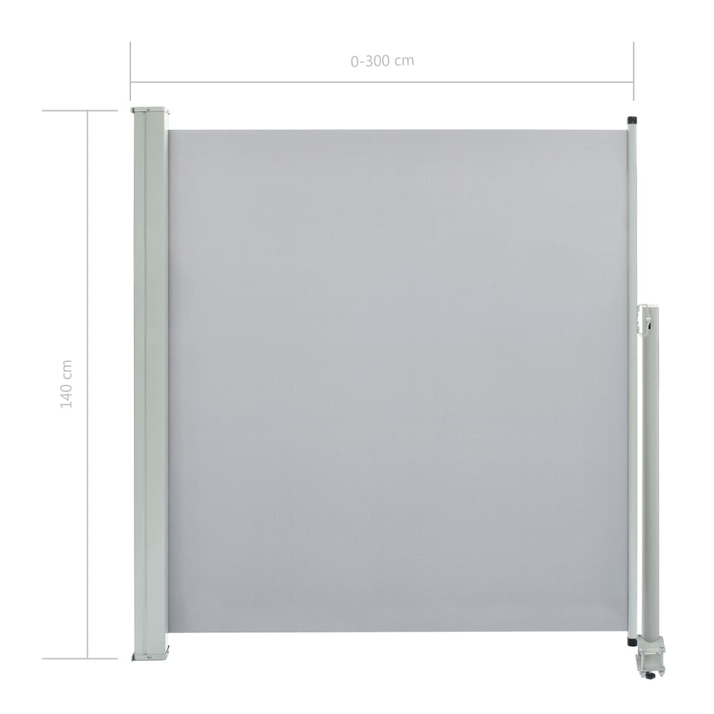 Zijluifel uittrekbaar 140x300 cm grijs Zijluifel uittrekbaar 140x300 cm grijs