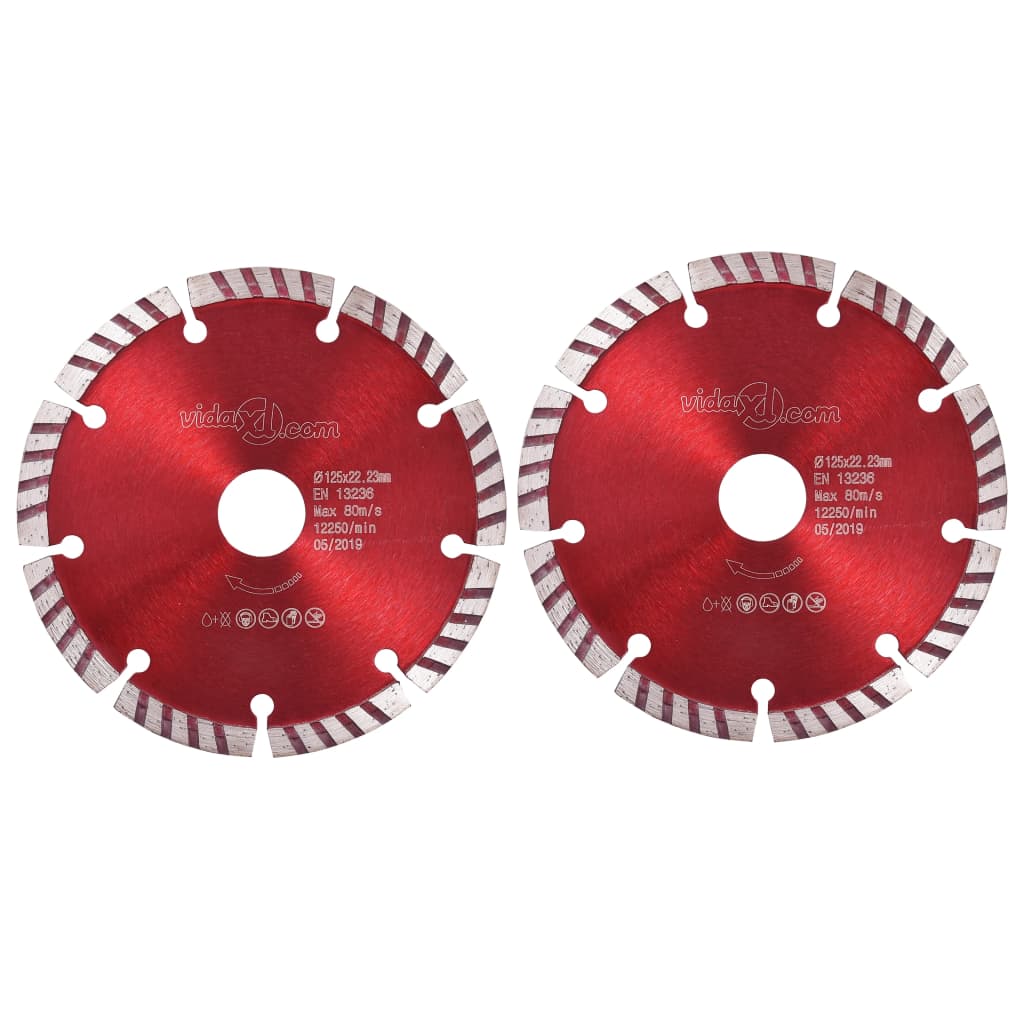 Diamantzaagbladen 2 st met turbo 125 mm staal Diamantzaagbladen 2 st met turbo 125 mm staal