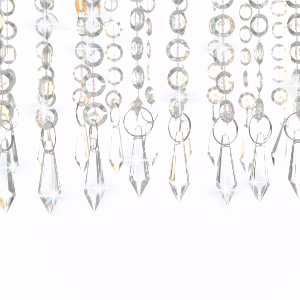 Plafondlamp met kristallen kralen 104 cm zilverkleurig Plafondlamp met kristallen kralen 104 cm zilverkleurig