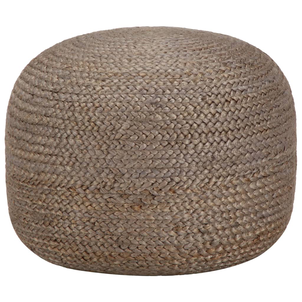 Poef handgemaakt 45x30 cm jute lichtgrijs Poef handgemaakt 45x30 cm jute lichtgrijs