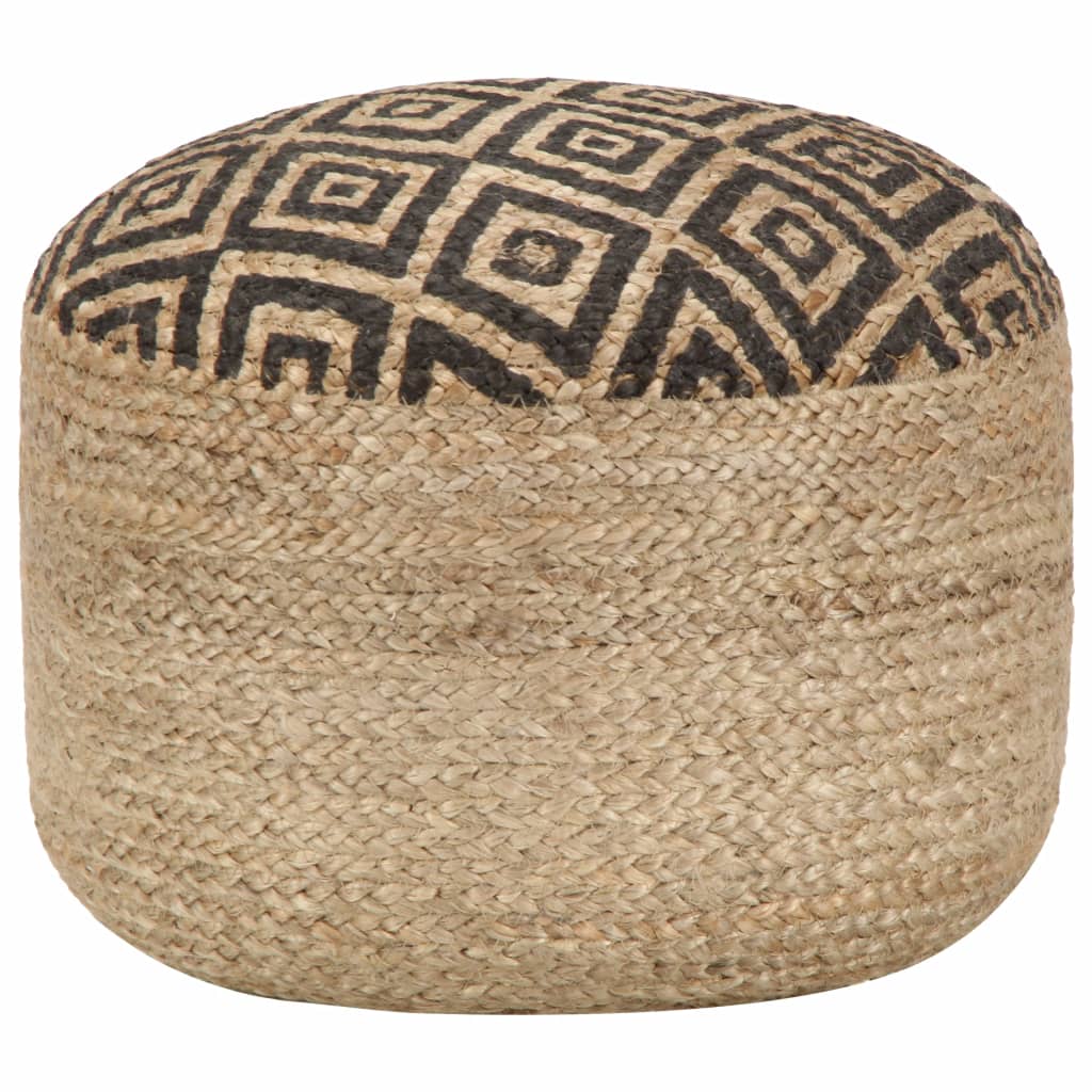 Poef handgemaakt 45x30 cm jute zwart Poef handgemaakt 45x30 cm jute zwart