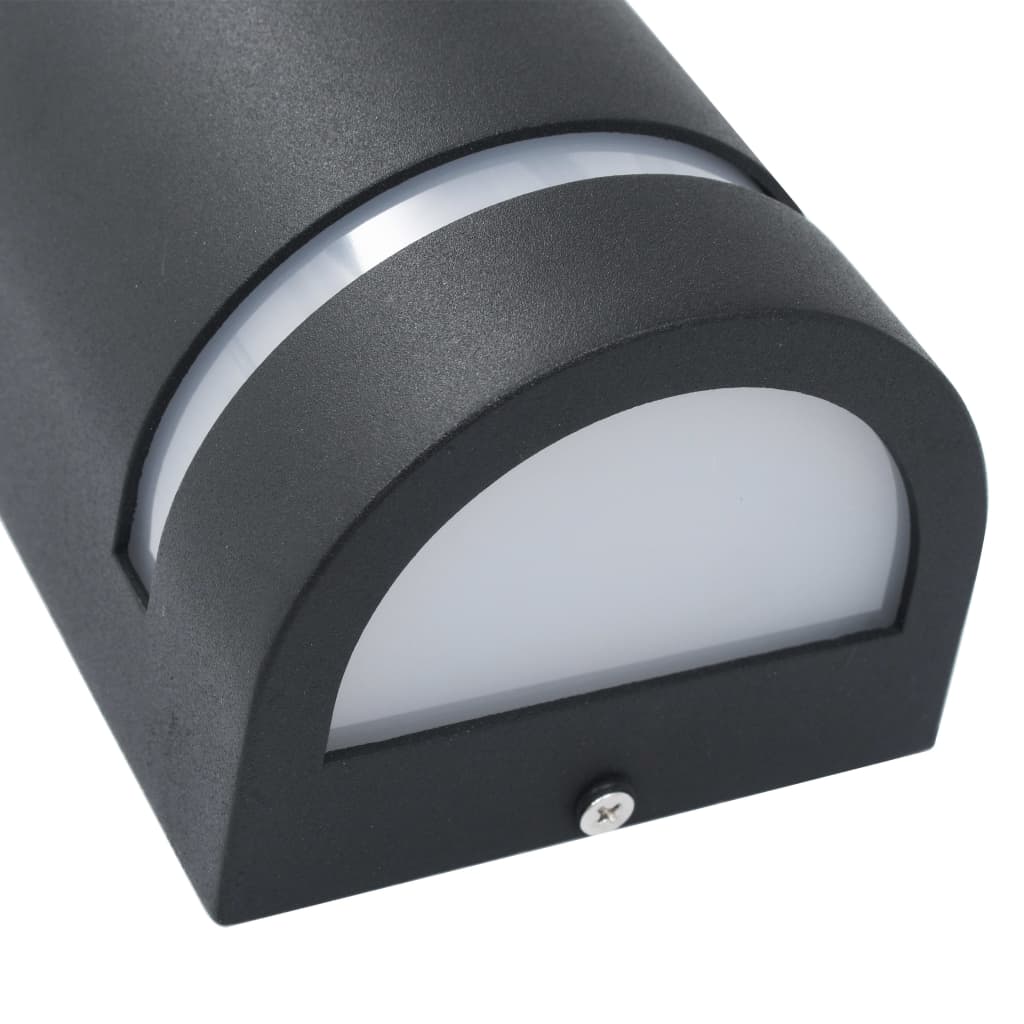 Buitenwandlampen 2 st 35 W halfrond zwart Buitenwandlampen 2 st 35 W halfrond zwart