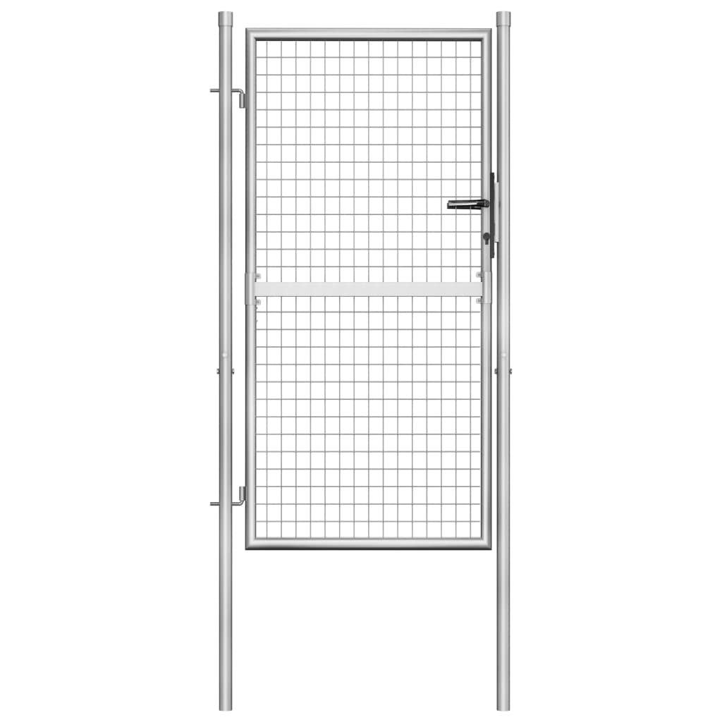 Poort 105x200 cm gegalvaniseerd staal zilverkleurig Poort 105x200 cm gegalvaniseerd staal zilverkleurig