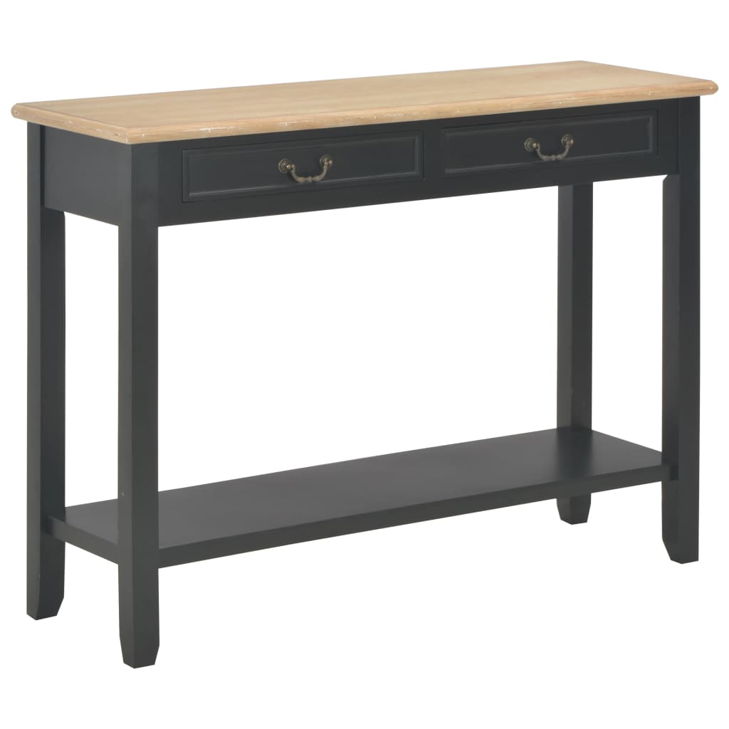 Wandtafel 110x35x80 cm hout zwart Wandtafel 110x35x80 cm hout zwart